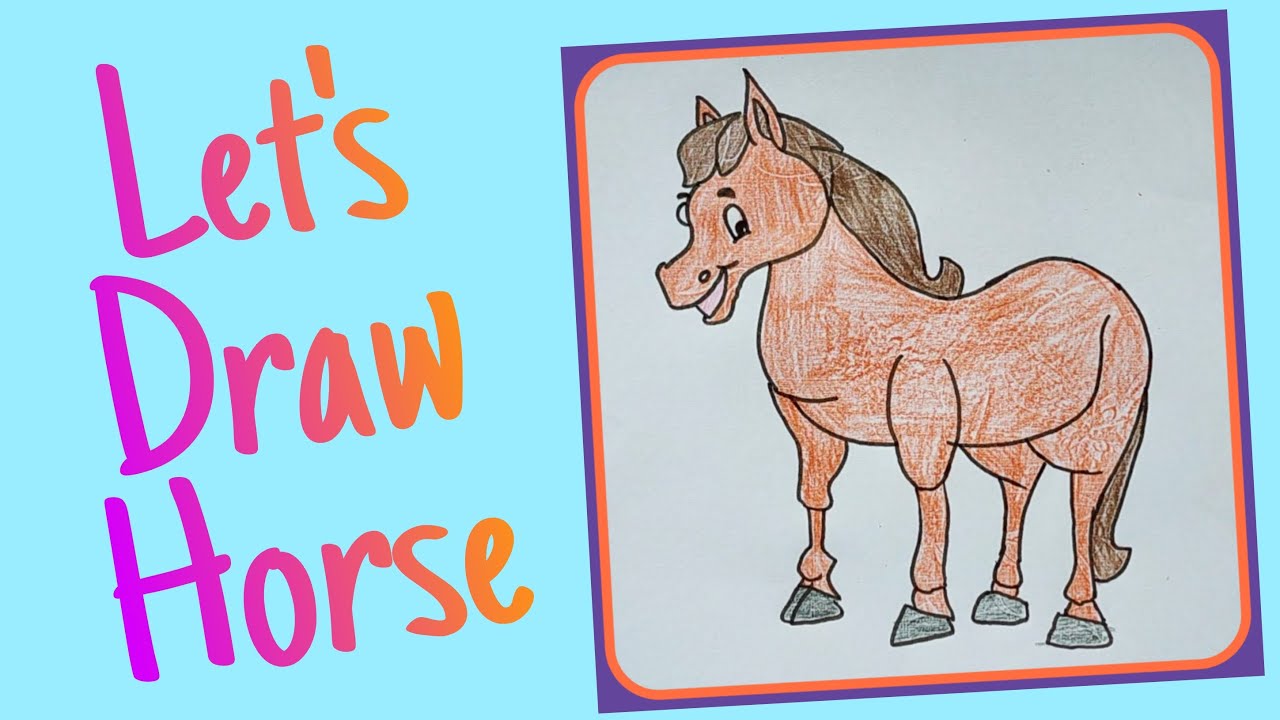 Horse Drawing for kids | How to draw horse | Easy drawing for kids | 🐎 | Gyani kids |