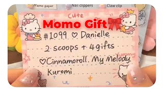 Danielle✨ 2 scoop order packaging is here🎉 Momo Guft🎀 #sanrio #kuromi  #cinnamoroll #mymelody  screenshot 2