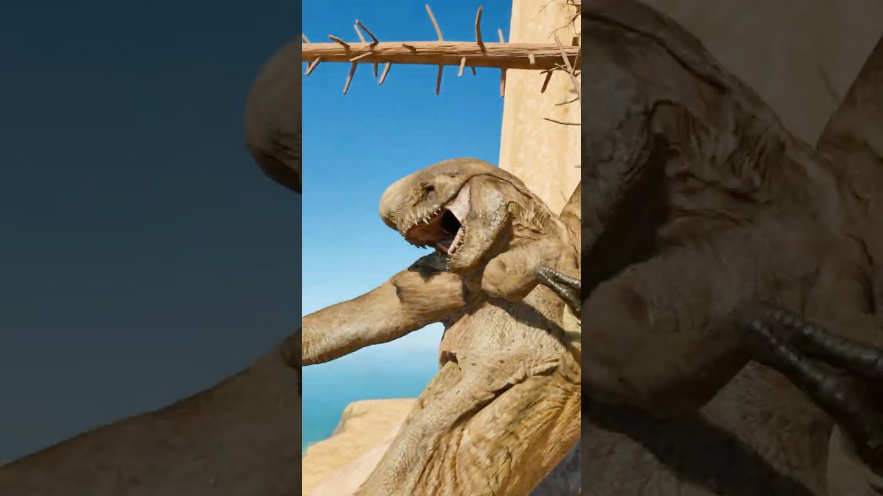 【なぜ】Dレックスが崖から飛び降りていた/[Why?] D-Rex was jumping off the cliff. #dinosaur