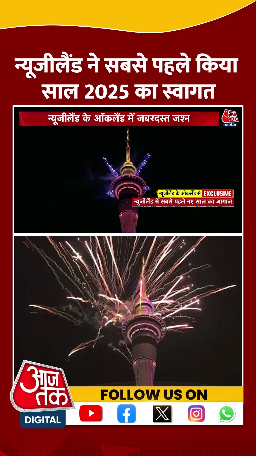 New Year Celebration: New Zealand ने सबसे पहले साल 2025 का किया स्वागत | Viral Video | #shorts