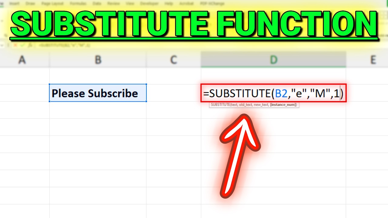 How to Use SUBSTITUTE Function in Excel - YouTube