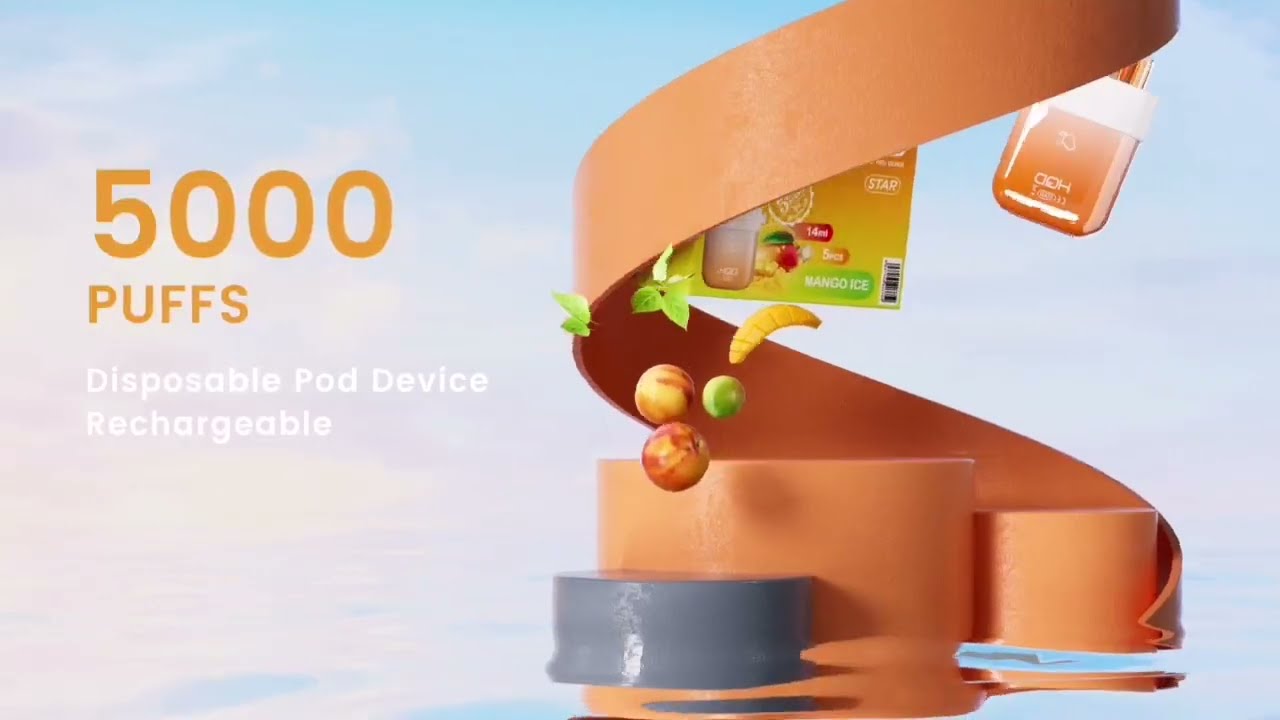 HQD STAR disposable vape with 5000 puffs, rechargeable, 11 flavors for choice