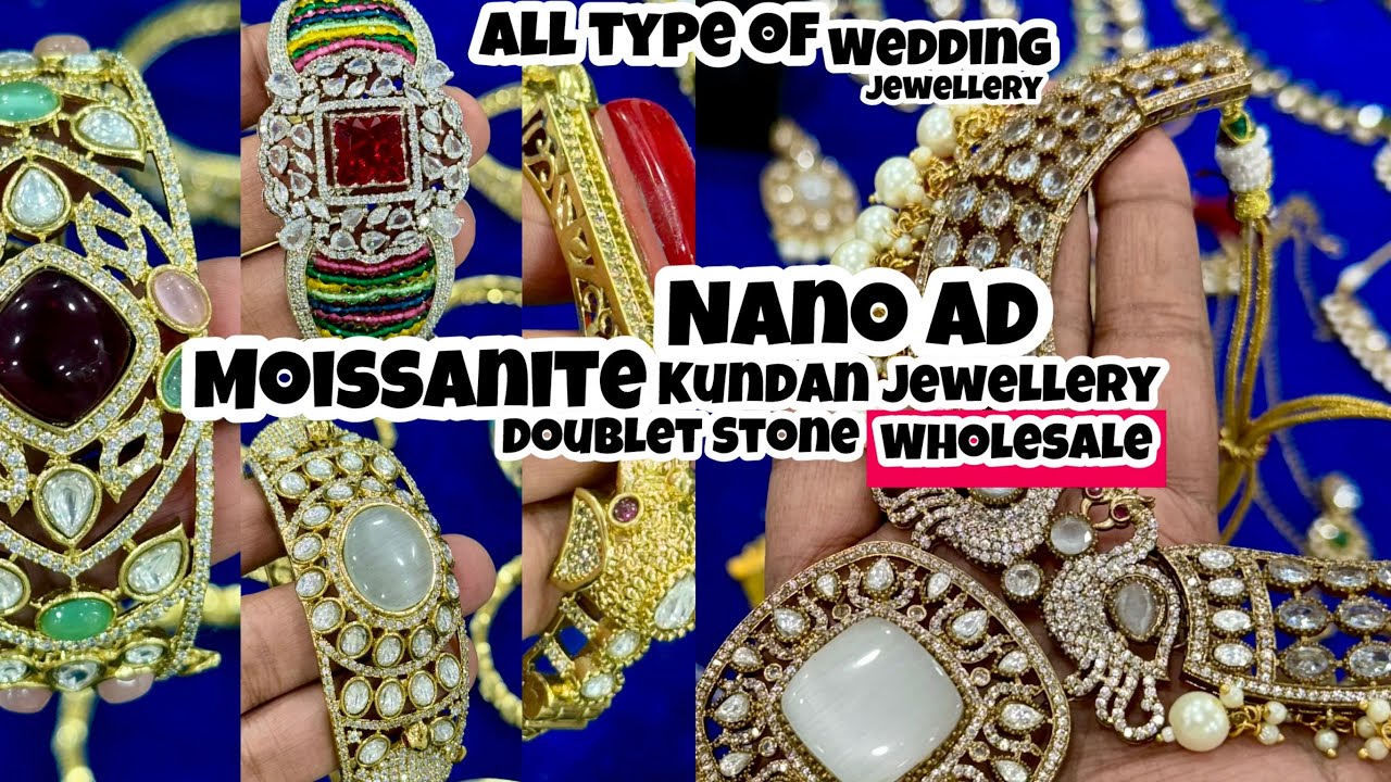 Jaipur Jewellery Wholesale Market |Moissanite Doublet Stone Polki AD Fusion Bridal Jewelry Wholesale