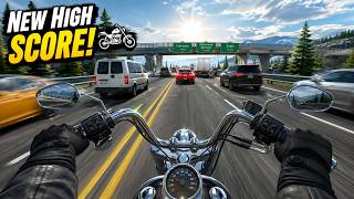 NEW HIGH SCORE! 🏍️ Traffic Rider Long Gameplay | Insane Driving Skills | Endless Highway Ride screenshot 3