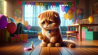 😢😢 Poor Cat's birthday got ruined 😢😢  #aicat #cat #catvideos