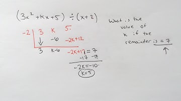 Find the Value of K given a specific remainder when dividing