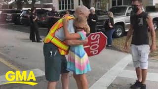 95-year-old crossing guard is celebrated by his elementary school community  | GMA