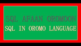 SQL Afaan Orommoon-Kutaa 7- Daataa Gabateetti Galchuu wmv