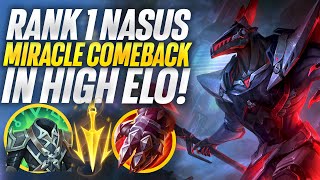 Rank 1 Nasus Miracle Comeback in high elo! | Carnarius | League of Legends