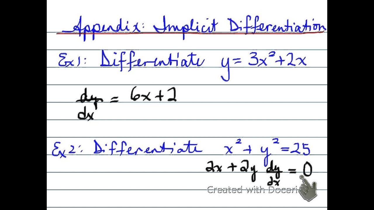 MCV Unit 5 Lesson 1-- implicit differentiation - YouTube