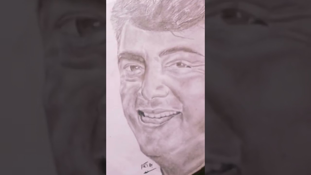 valimai thala ajith graphite drawing