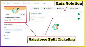 Salesforce Spiff Ticketing | Salesforce Trailhead | Quiz Solution