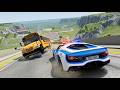 Big High Ramp Jumps with Expensive Sport Cars Crashes - BeamNG Drive