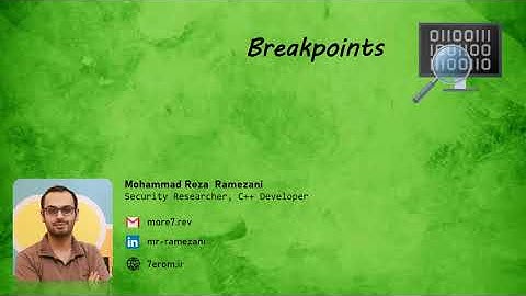 windbg in usermode - Chapter 07: Breakpoints