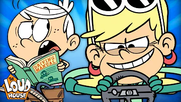 Lincoln Teaches Leni How to Drive! | "Driving Miss Hazy" Full Scene | Loud House