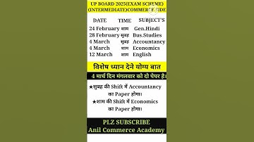 UP board 10th and 12th exam 2025 scheme||UP board exam schedule 2025||#upboard #boardexam #12th