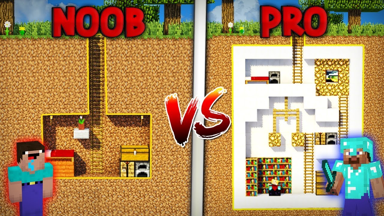 Minecraft NOOB vs PRO: CASA BAJO LA TIERRA en Minecraft - YouTube