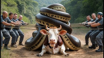 Heroic Rescue: Saving a Cow from a Giant Python