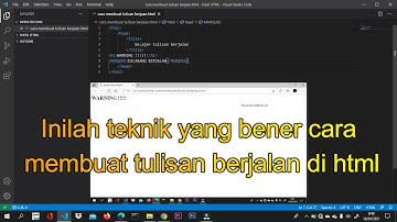 cara membuat tulisan berjalan di html......-Visual studio code