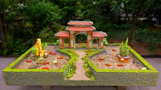 Remember childhood with ancient village gate and fish tank | Cement ideas