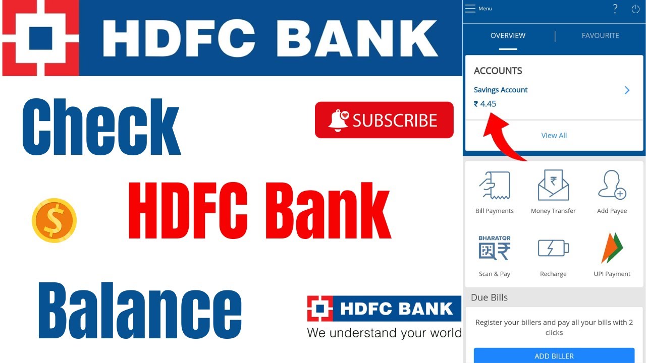 Check HDFC Bank Balance | HDFC Net Banking | HDFC