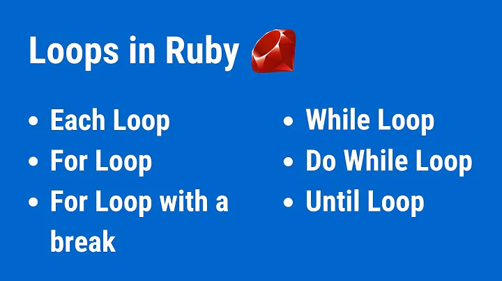 Looping over an array with Ruby: Each, For Loops, While Loops, Do While Loops, Until Loops + Breaks