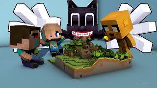 Školka V Minecraftu Děti Přepadl Strašidelný Cartoon Cat