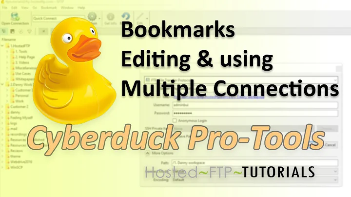 Cyberduck Tutorial - Bookmarks, Editing and using Multiple Connections