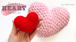 EASY CROCHET HEART  Full tutorial *no sewing required*  Valentine's Day Project  LeftHanded