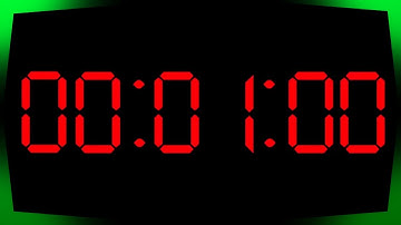 Silent 1 Minute Countdown Timer - Digital Clock - Red with Black Background - Retro Westclox
