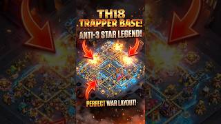 TH18 PERFECT TRAPS Base Layout | Anti 3 Star Legend Base | Th18 war base | #shorts #coc