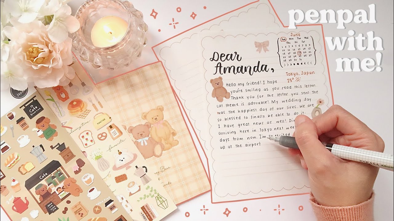 🧸 penpal with me | cute teddy bear theme ASMR