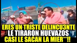 EDWIN MARTINEZ A MANIFESTANTE QUE LE LANZÓ HUEVOS: 