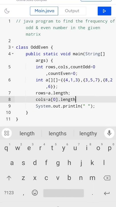 Java program to find the frequency of odd and even numbers in a matrix ...