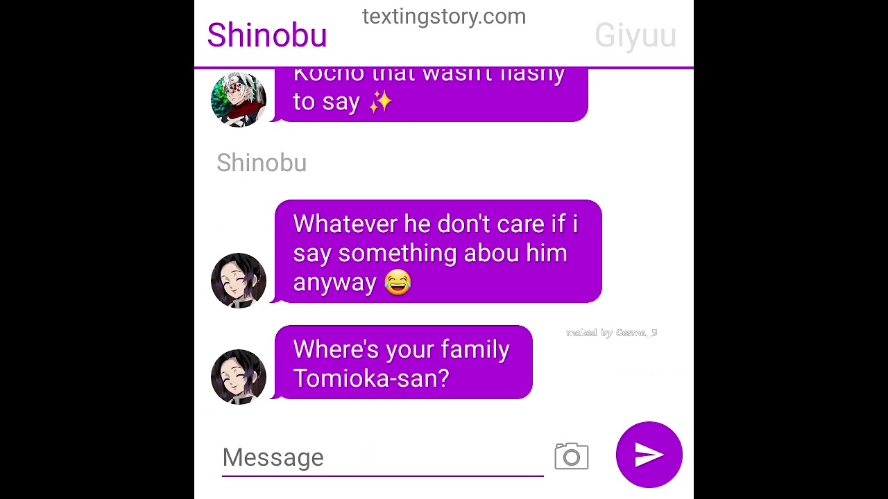 Giyuu snap texting story , Giyuu become cold part 1