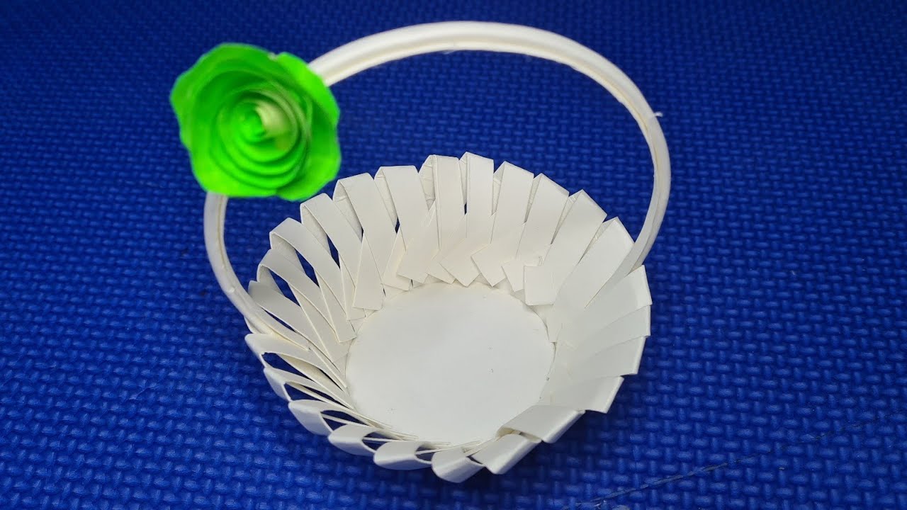 Beautiful Basket | Paper cup Basket | Paper Cup art - YouTube