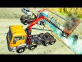 Truck Cranes Accidents #5 - Beamng drive