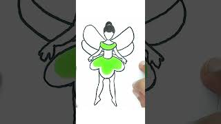 Draw a Green Fairy with Wings