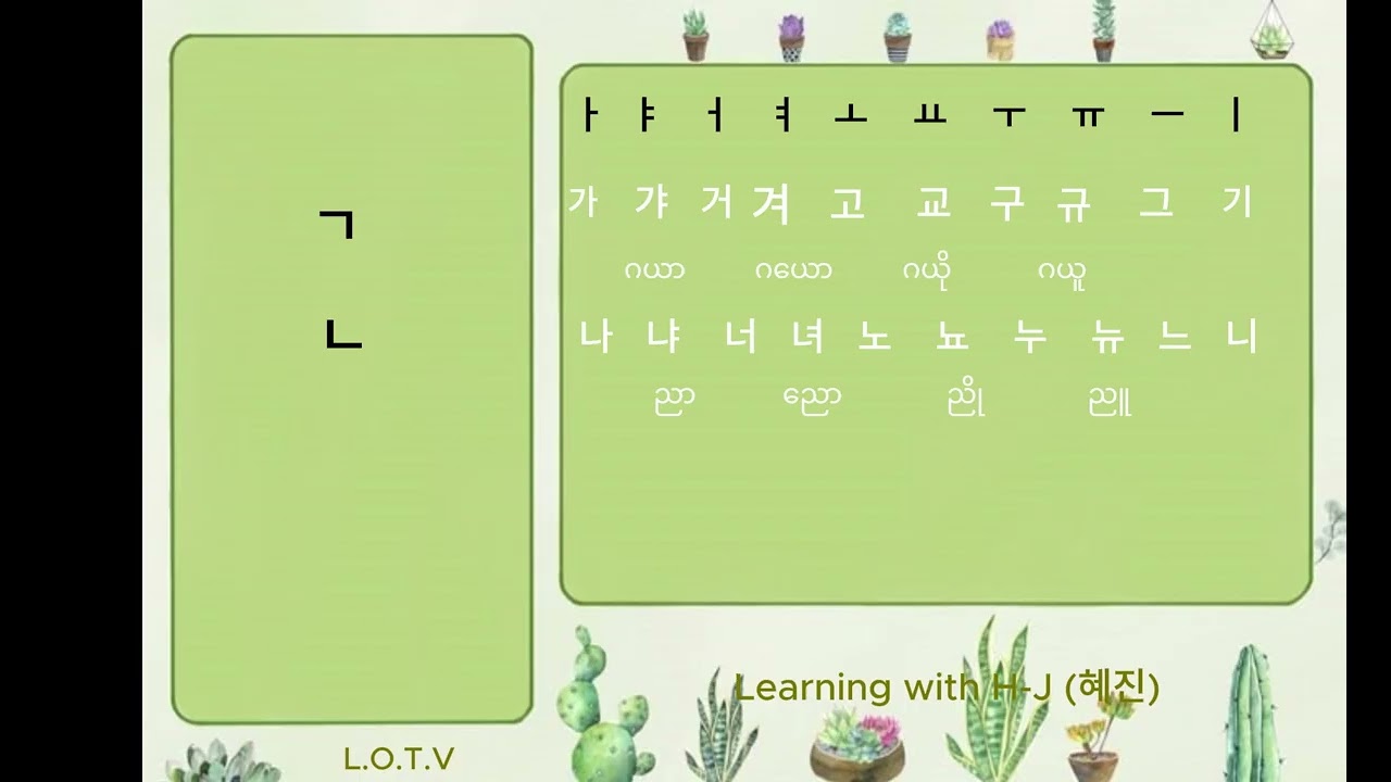 ဗျည်း နှင့် သရ ပေါင်းခြင်း #korean  #ကိုရီးယားစကားလေ့လာကြမယ်