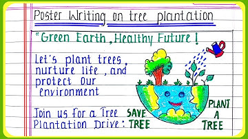 Tree plantation poster | Poster writing on save trees | poster making on save trees easy