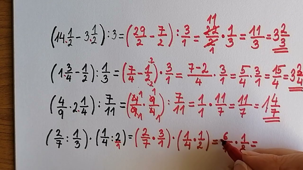 Sčítání, odčítání, násobení, dělení zlomků