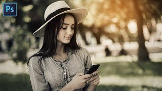 Photoshop CC | Outdoor cute girl 👩 photo editing And Photo Effect tutorial. screenshot 3