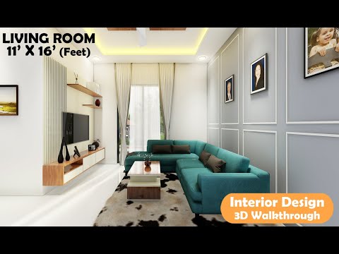 Apartment Living Room Interior Design | 11 x16 feet | Interior Design ...