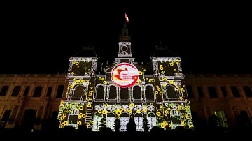 3D Mapping Tòa nhà Ủy ban Thành phố Hồ Chí Minh - 50 năm Asean