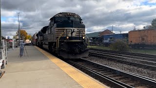 NS intermodal gives shave and a haircut passing through Elkhart IN