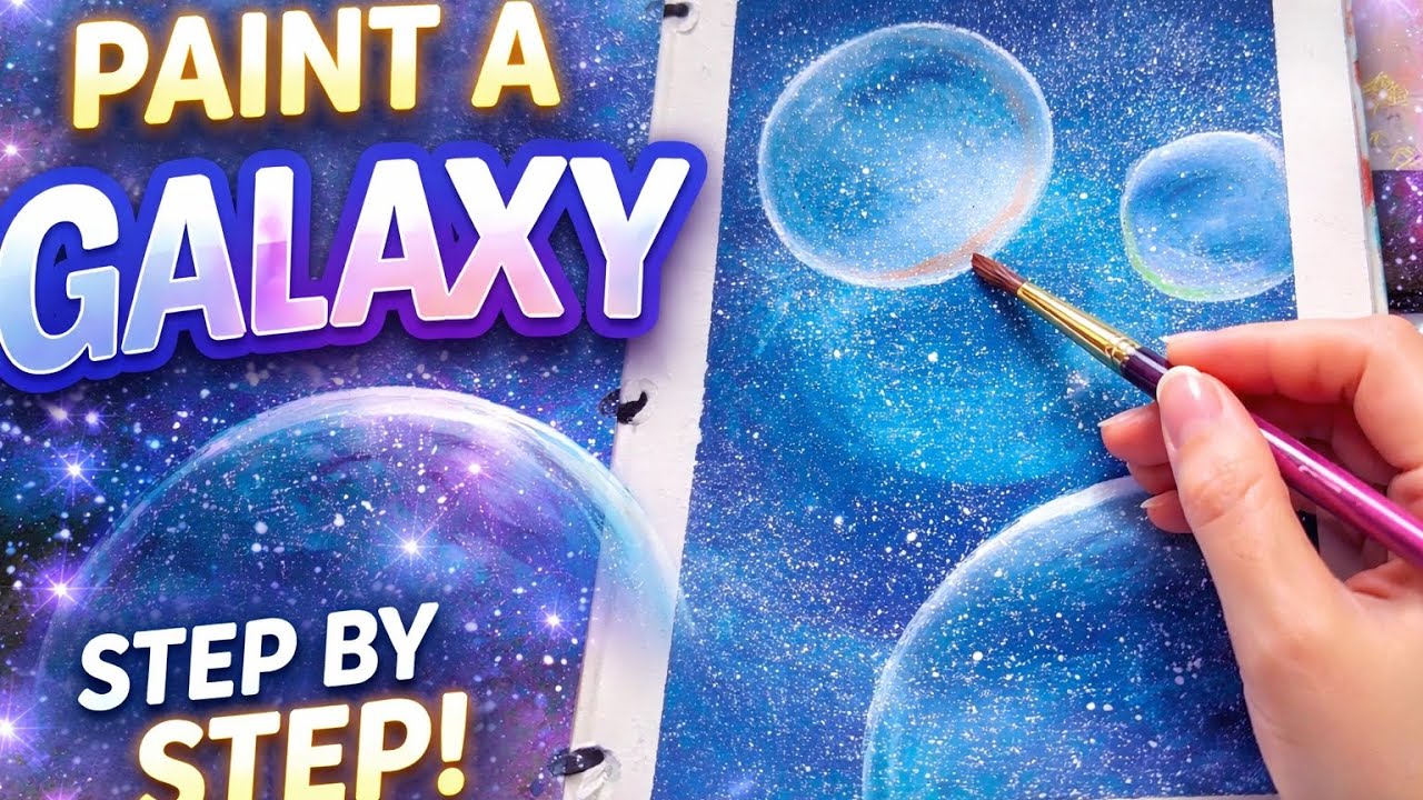 👉full video Easy Galaxy Painting Tutorial | Space Art for Beginners ...