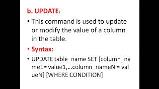 SQL COMMANDS WITH SYNTAX AND EXAMPLES (Part II) 14 Sql Server Sql Commands Part2