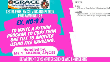 GRACE COE-CSE-GE3171-Problem Solving and Python Programming Laboratory-Ex9a