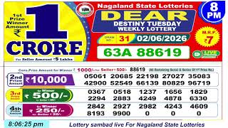 Dear Lottery Sambad 8 PM Lottery Live Result | Lottery Sambad Live 02.06.2026 Nagaland Lottery Live