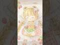 【透明水彩】『いちごとくまさん』 Watercolor Illustration Process #イラスト #イラストメイキング #illustration
